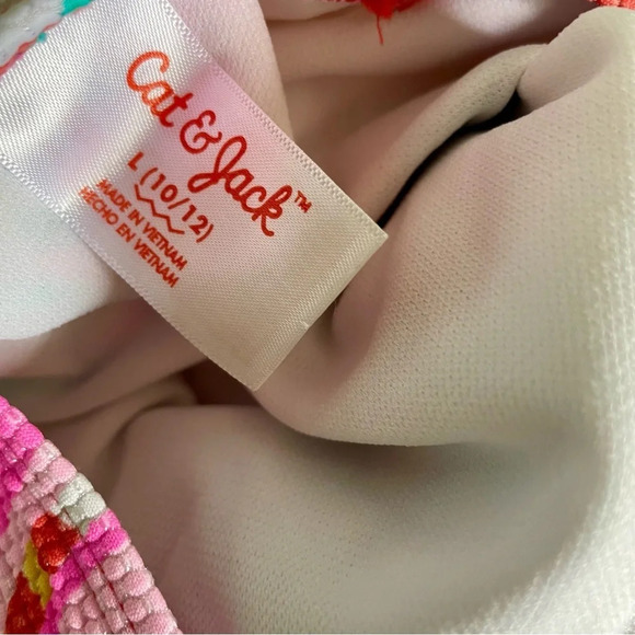 Cat & Jack Girls' 'Leaf It Alone' Leaf Print One Piece Swimsuit size large 10/12 - Picture 5 of 9